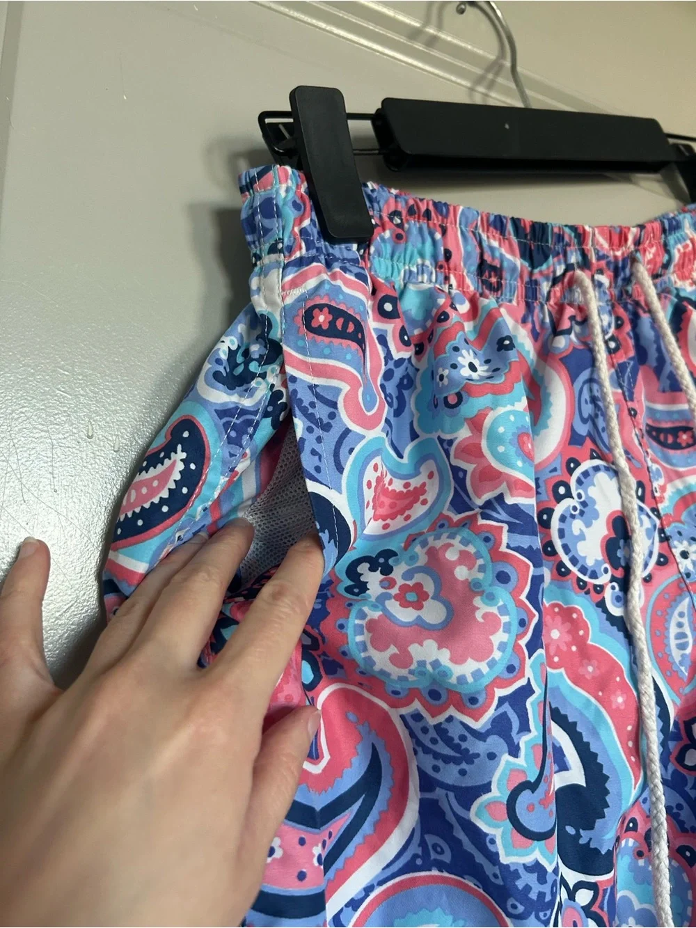 Set of 2 Men's Coral Pink Starfish and Paisley SwimTrunks by 98 Coast Ave